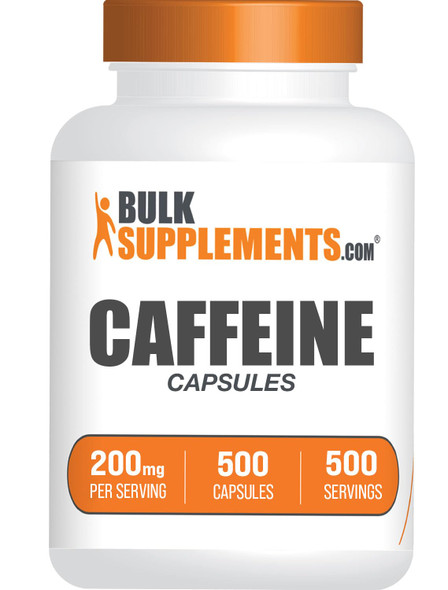 Bulksupplements.Com Caffeine Capsules - Caffeine Supplements, Caffeine Pills 200Mg - Caffeine Capsule, Stay Awake Caffeine Pills - 1 Capsule Per Servings, 500-Day Supply, 500 Capsules