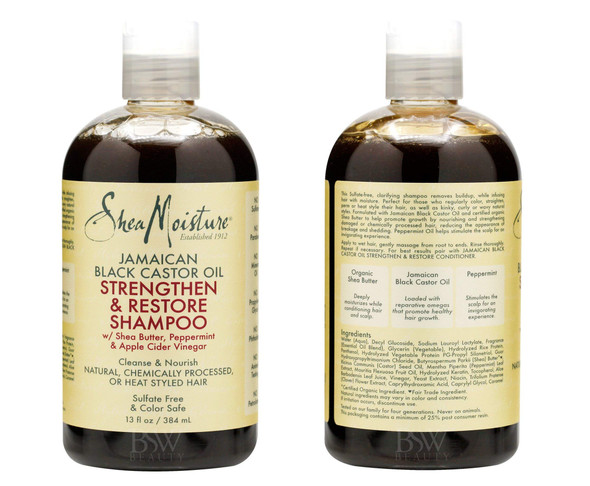 Shea Moisture Jamaican Black Castor Oil Combination Pack - Strengthen, Grow & Restore System - 13oz Shampoo, 13oz Conditioner, 12oz Treatment Masque