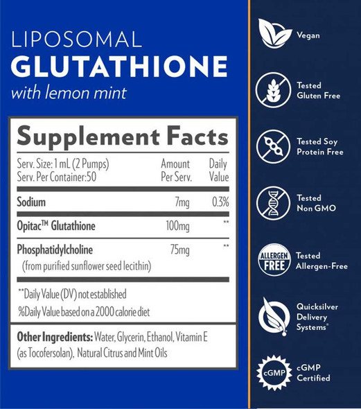 Quicksilver Scientific Liposomal Glutathione 1.7 fl oz (50 ml)