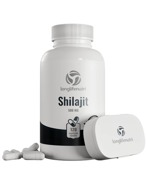 LongLifeNutri Shilajit Capsules 500Mg 120 Vegetarian Pills | Original Fulvic Acid Extract Supplement | Supports Energy Production And Mitochondrial Function | Natural Himalayan Pure Powder Complex | Ayurvedic Herb