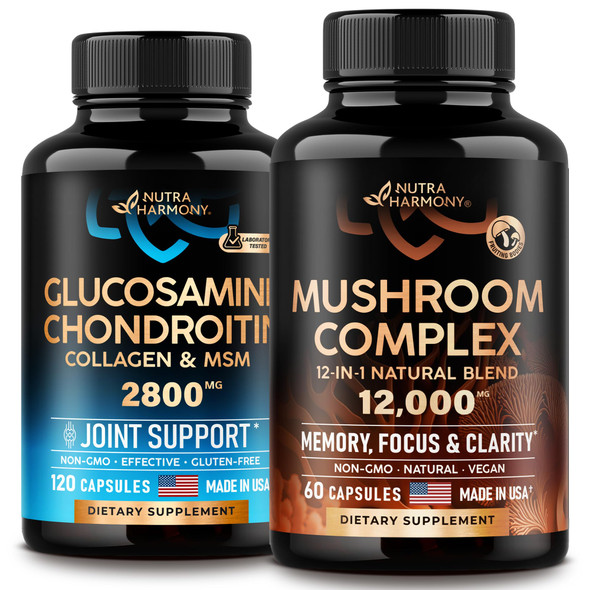 NUTRAHARMONY Mushroom Complex & Glucosamine Chondroitin Capsules