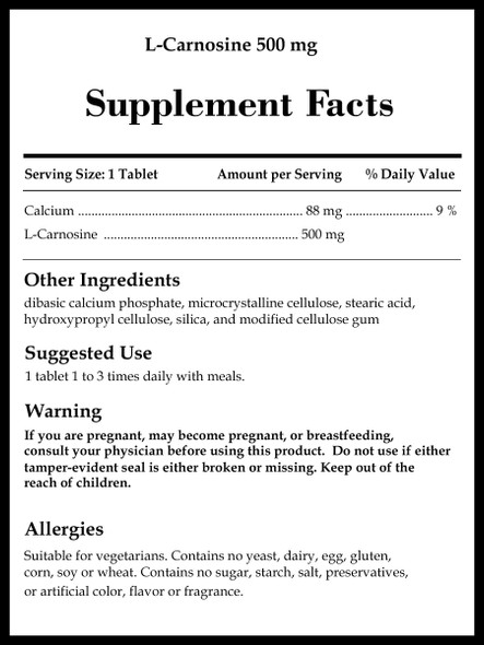 Source Naturals L-Carnosine 500 mg