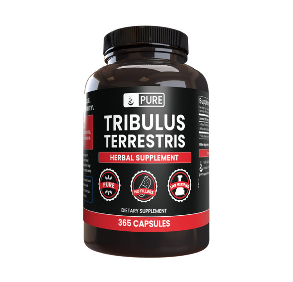 PURE ORIGINAL INGREDIENTS Tribulus Terrestris, No Magnesium Or Rice Fillers, Always Pure, Lab Verified (365 Capsules)