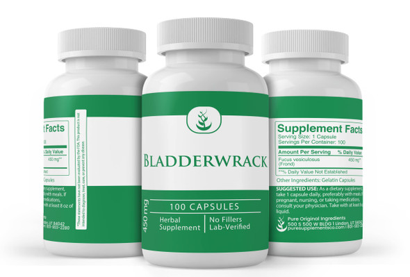 PURE ORIGINAL INGREDIENTS Bladderwrack, (100 Capsules) Always Pure, No Additives Or Fillers, Lab Verified