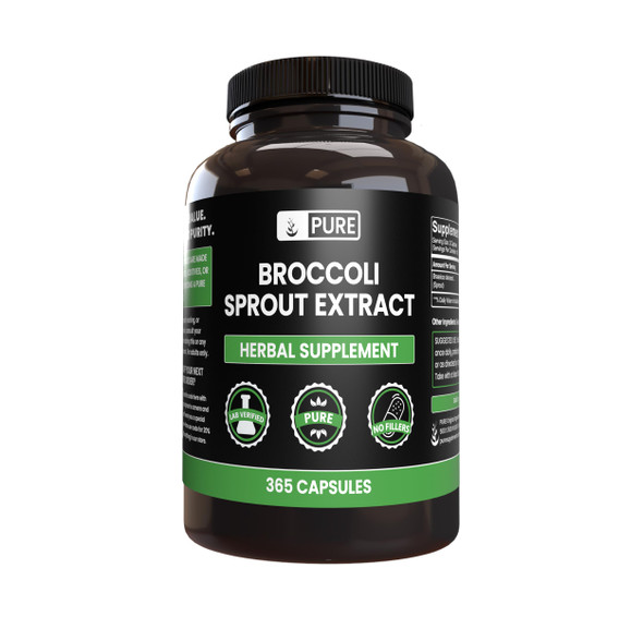 PURE ORIGINAL INGREDIENTS Broccoli Extract Powder Capsules (365 Capsules) Pure, No Artificial Color, No Fillers Or Stearates