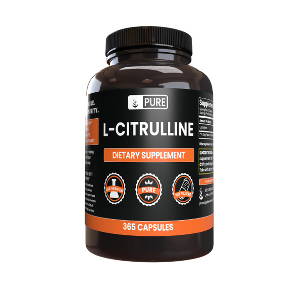 PURE ORIGINAL INGREDIENTS L-Citrulline (365 Capsules) No Magnesium Or Rice Fillers, Always Pure, Lab Verified
