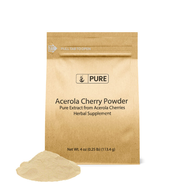 PURE ORIGINAL INGREDIENTS Acerola Cherry Powder 4Oz Non-Gmo, Gluten Free, Eco-Friendly Packaging