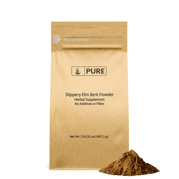 PURE ORIGINAL INGREDIENTS Slippery Elm Bark Powder (2Lb) Pure & Natural, Vegan, Gluten-Free