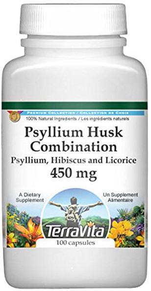 Terravita Psyllium Husk Combination - Psyllium, Hibiscus And Licorice - 450 Mg (100 Capsules, Zin: 512569)