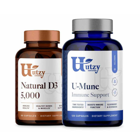 Utzy Naturals Immune Support Bundle | Natural D3 5000Iu And U-Mune
