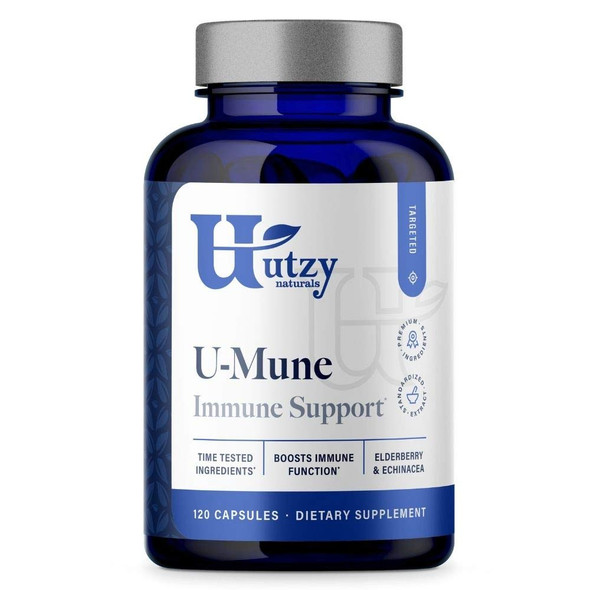 Utzy Vitamins U-Mune | Immune Support W/Elderberry, Ecea, Oregano | Made In Usa | 3Rd Party Tested | 120 Capsules