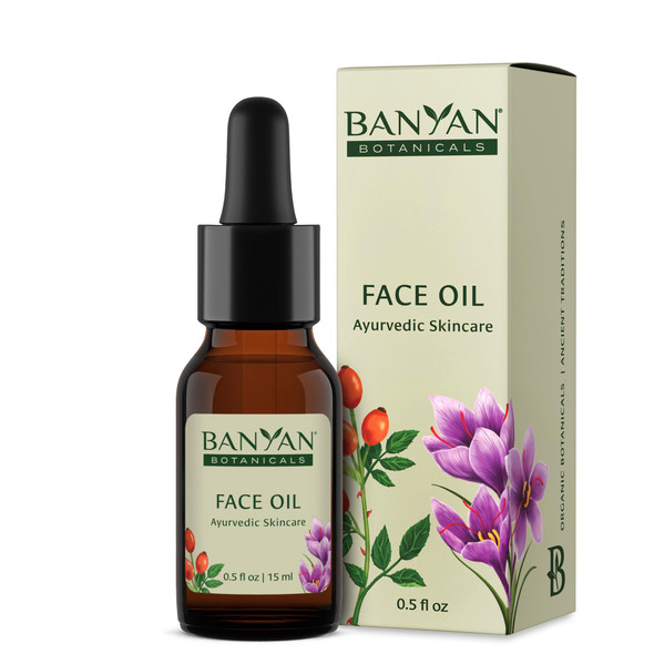 ‎Banyan Botanicals Face Oil – Luxurious Ayurvedic Face Oil – Clean Skincare With Rosehip Oil And Jojoba Oil For Skin That Glows – 0.5 Oz – Non-Gmo, Cruelty Free, Paraben & Phthalate Free