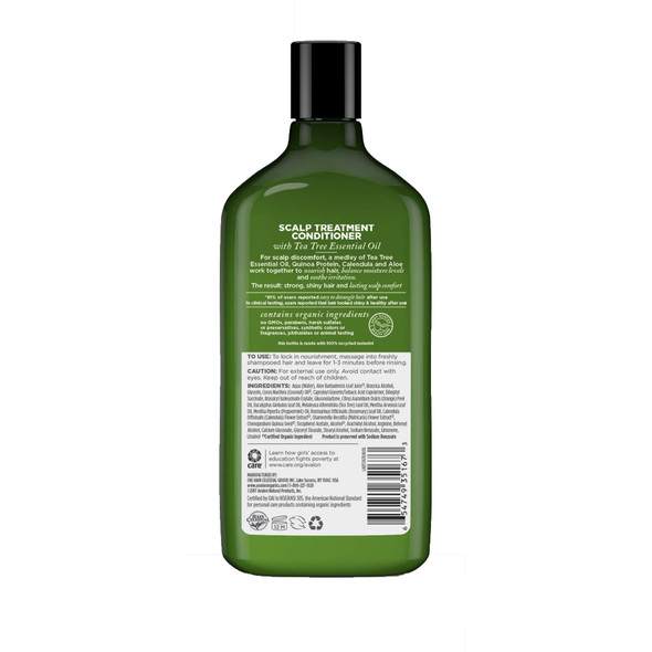 ‎Avalon Organics Conditioner, Scalp Treatment Tea Tree, White, 11 Oz