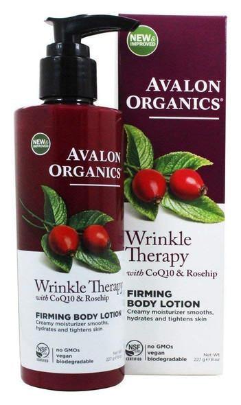 ‎Avalon Organics Silicon Wrinkle Therapy with CoQ10 & Rose-Hip Firming Body Lotion (8oz)