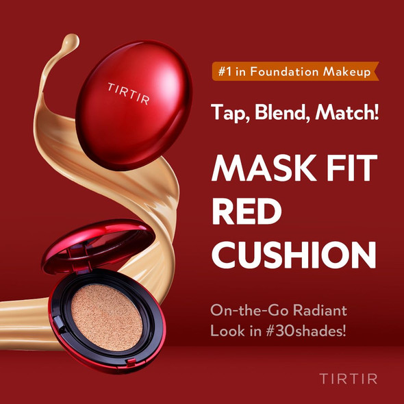 TIRTIR Mask Fit Red Cushion Foundation | Japan's No.1 Choice for Glass skin Long-Lasting Lightweight Buildable Coverage Semi-Matte (21N Ivory 0.63 Fl Oz (Pack of 1))