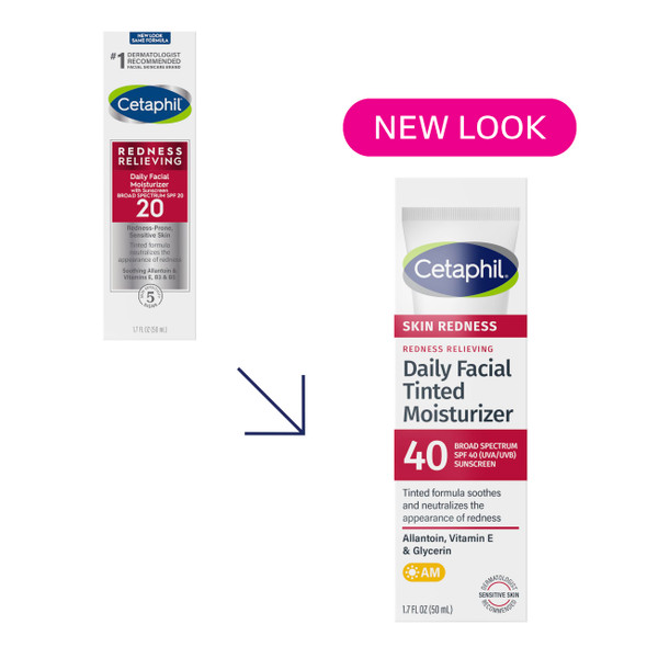 Cetaphil Redness Relieving Daily Facial Moisturizer SPF 40 1.7 Ounce