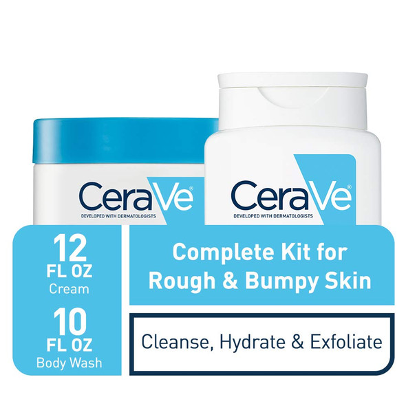 Cerave Renewing Salicylic Acid Daily Skin Care Set | Contains Sa Cream And Body Wash For Rough And Bumpy Skin | Fragrance Free