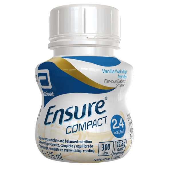 Ensure Compact, nutritional supplement drink, vanilla flavour, contains protein, vitamins and minerals (24 x 125ml bottles)
