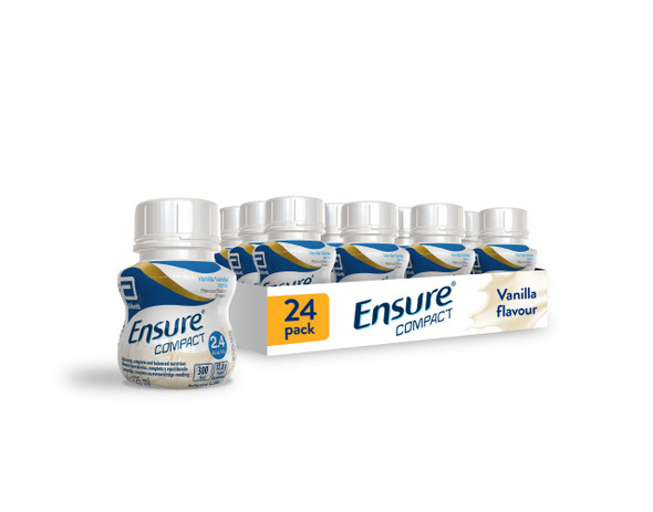 Ensure Compact, nutritional supplement drink, vanilla flavour, contains protein, vitamins and minerals (24 x 125ml bottles)