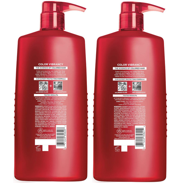 L'Oreal Paris Elvive Color Vibrancy Protecting Shampoo And Conditioner Set For Color Treated Hair 28 Fl Oz (Set Of 2)