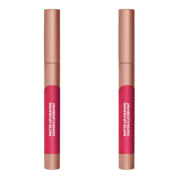 L'Oreal Paris Pack Of 2 Infallible Matte Lip Crayon Toffee Cheri # 504
