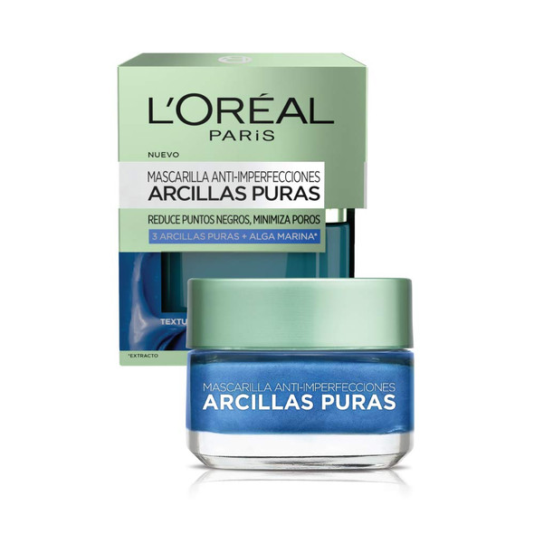 L'Oral Paris Skincare Pure-Clay Face Mask with Seaweed for Redness and Imperfections to Clear & Comfort, 1.7 oz.