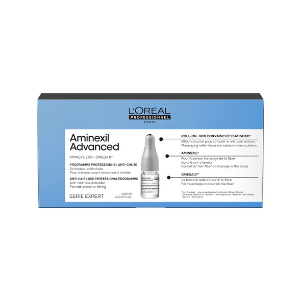 L'Oreal Paris Professionnel Strengthening Hair Treatment Against Hair Loss For Fuller Hair Aminexil Advanced Anti-Hair Loss Activator Treatment 10 X 6 Ml