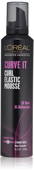 L'Oreal Paris Advanced Hairstyle Curve It Curl Elastic Mousse 8.3 Oz. (Packaging May Vary)