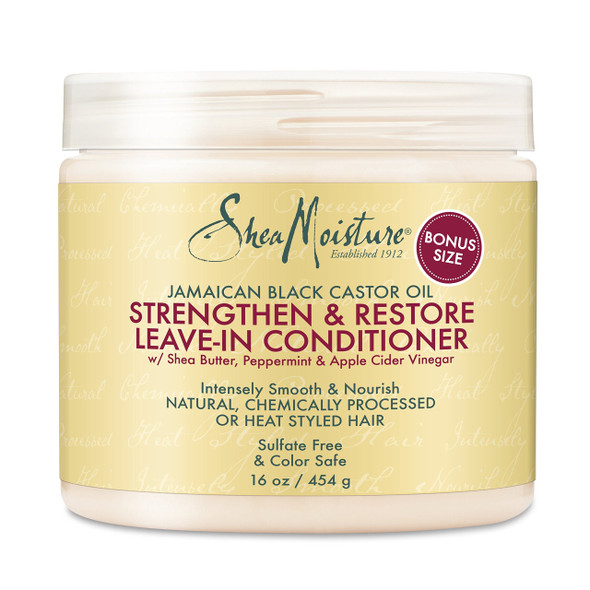 Shea Moisture Jamaican Black Castor Oil Strengthen/Grow and Restore Leave-in Conditioner, 16 Ounce
