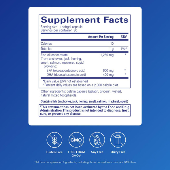 Pure Encapsulations, ONE Omega, 30 softgels