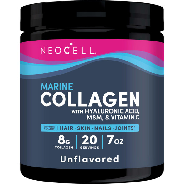 Neocell Marine Collagen With Beauty Blend; For Skin Hydration; Healthy Hair Nails And Joint Support; Keto Certified Gluten Free; Unflavored Powder 7 Ounces 20 Servings*