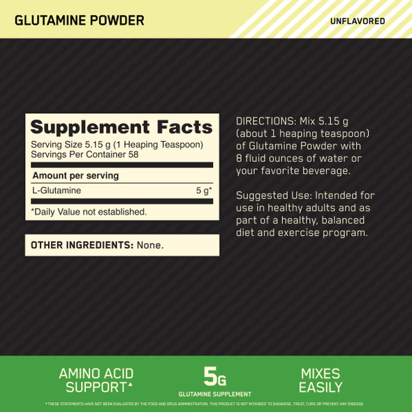 Optimum Nutrition L-Glutamine Muscle Recovery Powder 300G