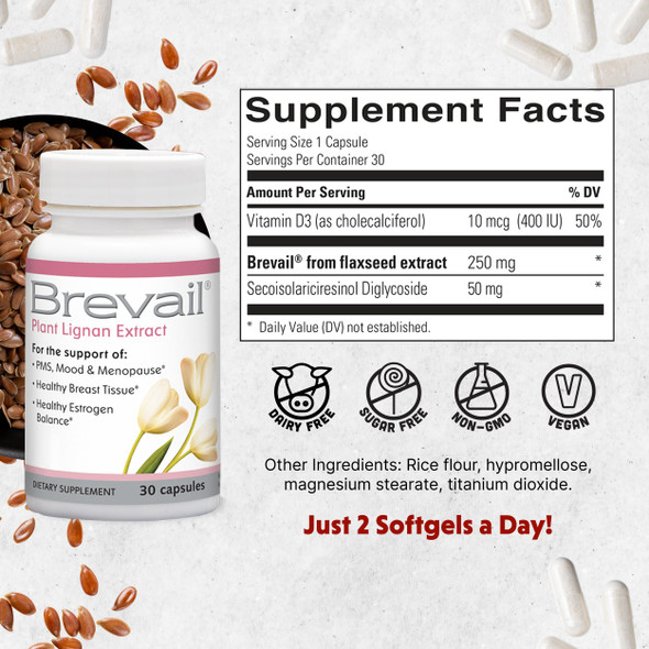 Barlean's Brevail Protective Breast Health 30 Caps