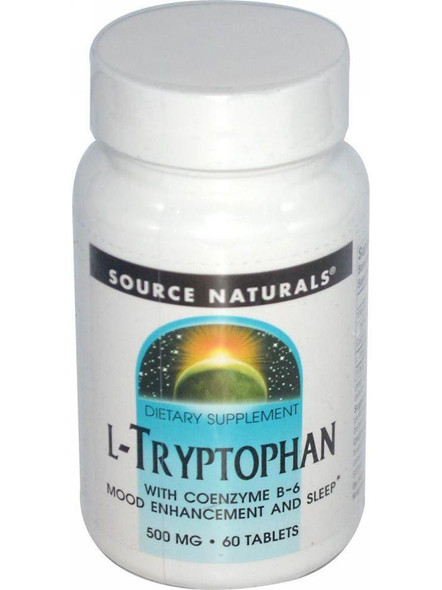 Source Naturals, L Tryptophan, 500mg w/Coenzyme B 6, 60 ct