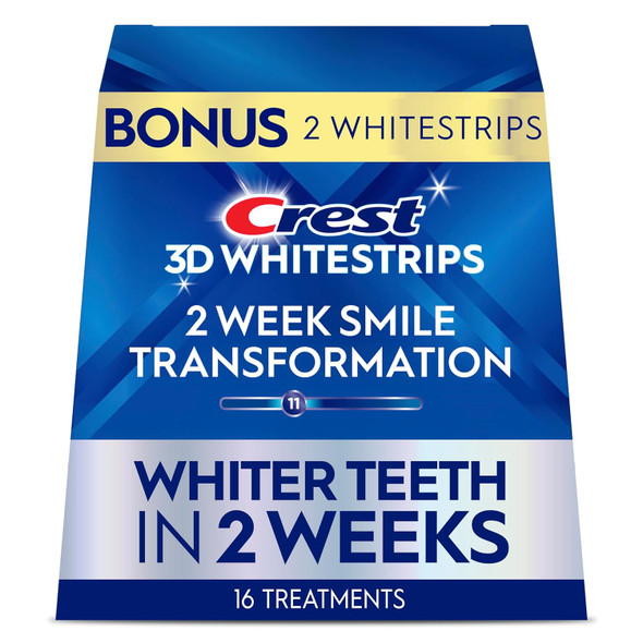 Crest 3D Whitestrips Glamorous White 3D White Teeth Whitening Strip Kit 32 Strips (16 Count Pack) - Crest Teeth Whitening Strips Teeth Whitening Kit