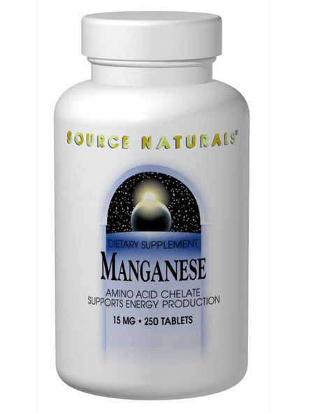 Source Naturals, Manganese Chelate, 15mg elemental, 100 ct