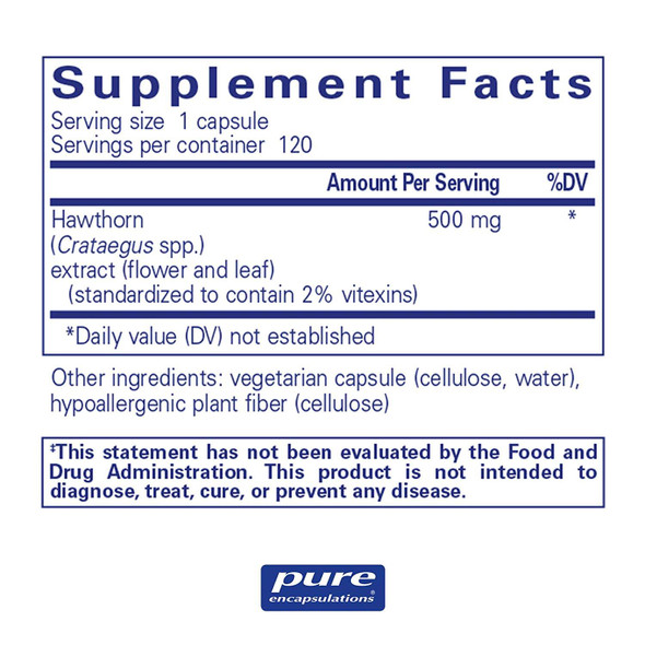 Pure Encapsulations, Hawthorn Extract, 120 caps