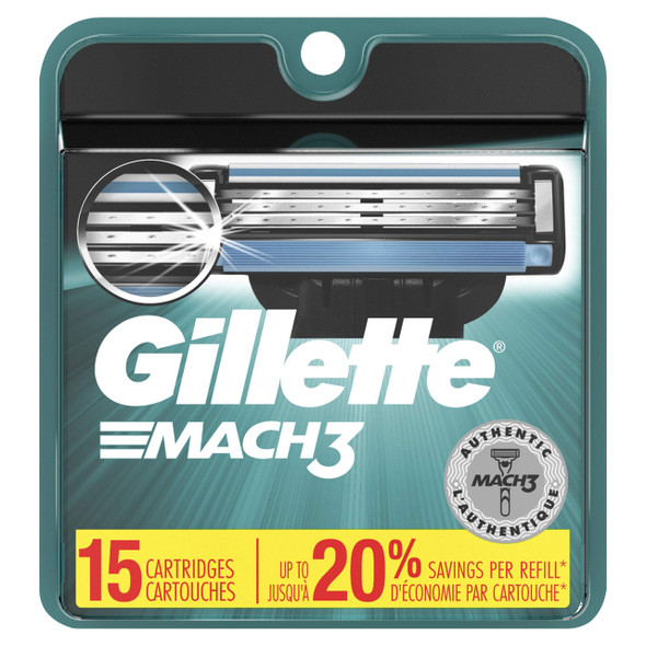 Gillette Mach3 Mens Razor Blades  15 Refills, Basic