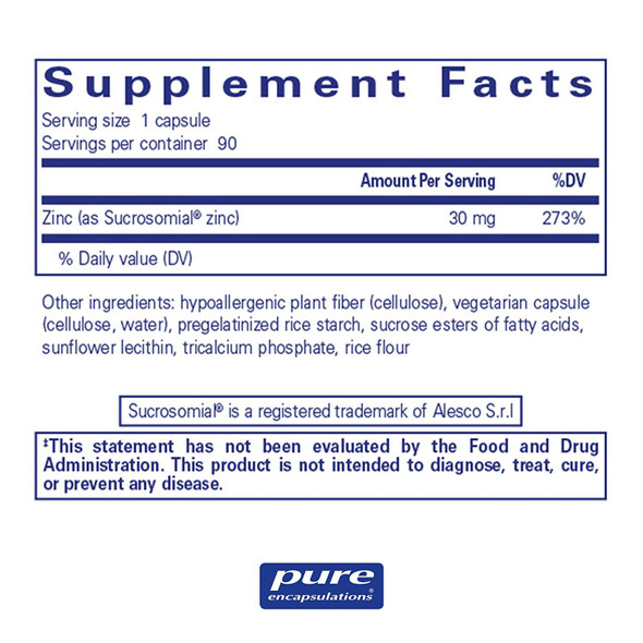 Pure Encapsulations, UltraZin Zinc, 90 caps