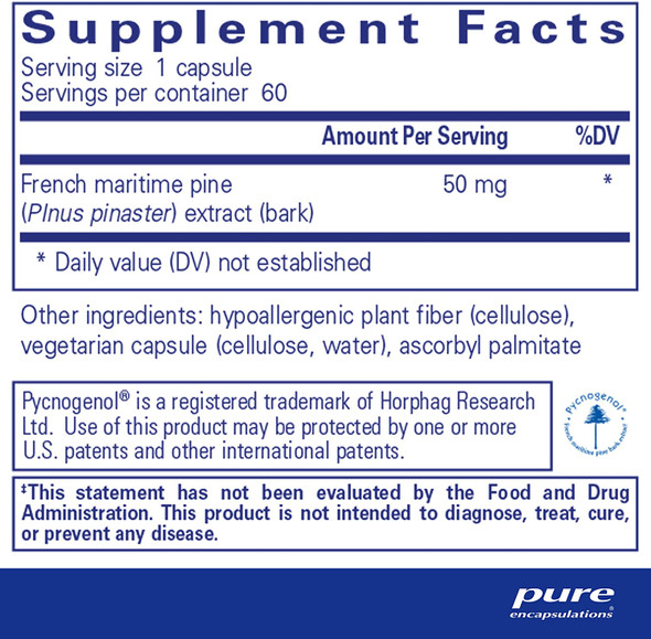 Pure Encapsulations - Pycnogenol (Pine Bark Extract) 50 mg 60 vcaps