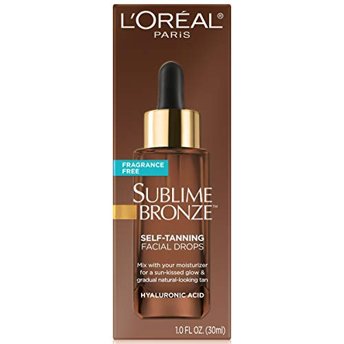 L'Oreal Paris Sublime Bronze Self Tanning Facial Drops With Hyaluronic Acid Gradual Tan Fragrance- 1 Fl. Oz