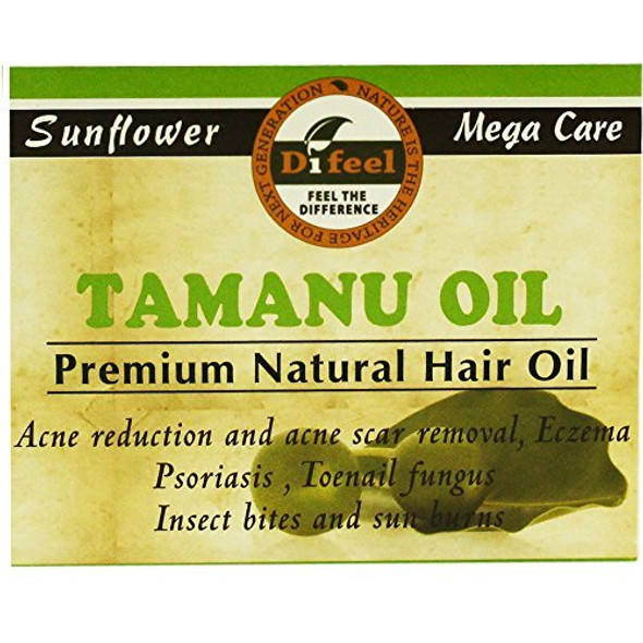 Difeel Tamanu Oil Premium Natural Hair Oil, 2.5 Oz