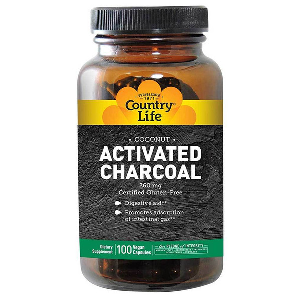 Country Life Activated Charcoal Coconut 260mg 100VC