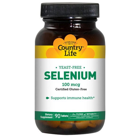 Country Life Selenium (Yeast Free) 100mcg 90 Tabs 90 Tabs