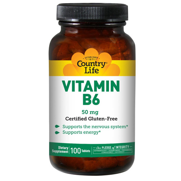 Country Life Vitamin B-6 50mg 100 Tablets