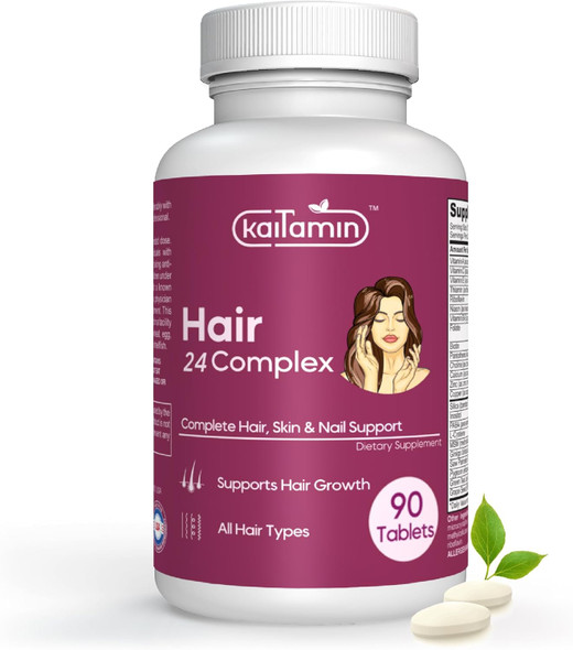 Kaitamin Hair Vitamins For Women With Biotin Saw Palmetto Ginkgo And 24 Hair Supporting Supplements Dht Blocking | 90 Count | Luxury Hair Growth Product Dermatologist Recommended.
