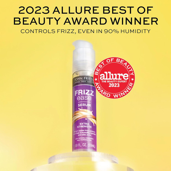 John Frieda Frizz Ease Extra Strength Hair Serum Nourishing Hair Oil For Frizz Control Heat Protectant With Argan & Coconut Oils 1.69 Fl Oz