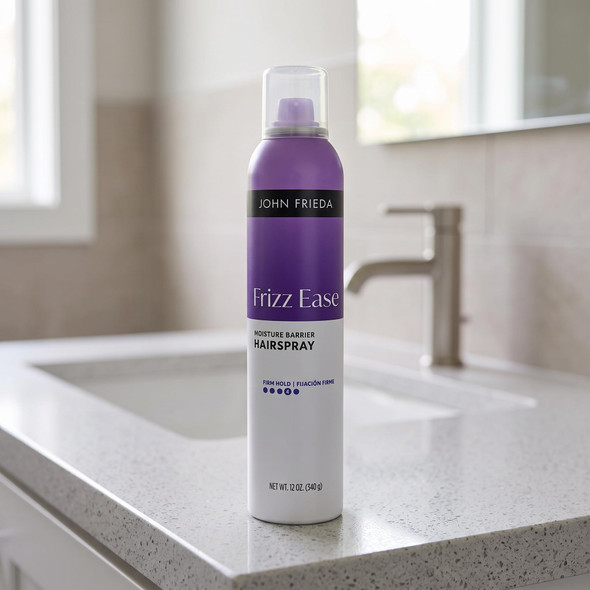 John Frieda Anti Frizz Frizz Ease Firm Hold Hairspray Anti-Humidity Spray For Hair For 24-Hour Hold 12 Oz