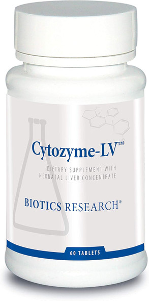 Biotics Research Cytozyme LV Neonatal Liver. Supports Healthy Liver Function and Serum Albumin Excellent Source of B Vitamins and Iron SOD Catalase Potent Antioxidant 60 Tabs