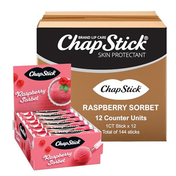 Chapstick Bulk Lip Balm Raspberry Sorbet Lip Care Tubes 0.15 Oz 144 Ct Case